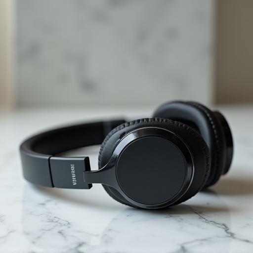 スタイリッシュなヘッドホンが置かれている