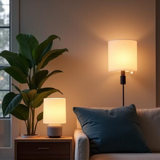 リビングルームに設置されたスマートホームデバイス